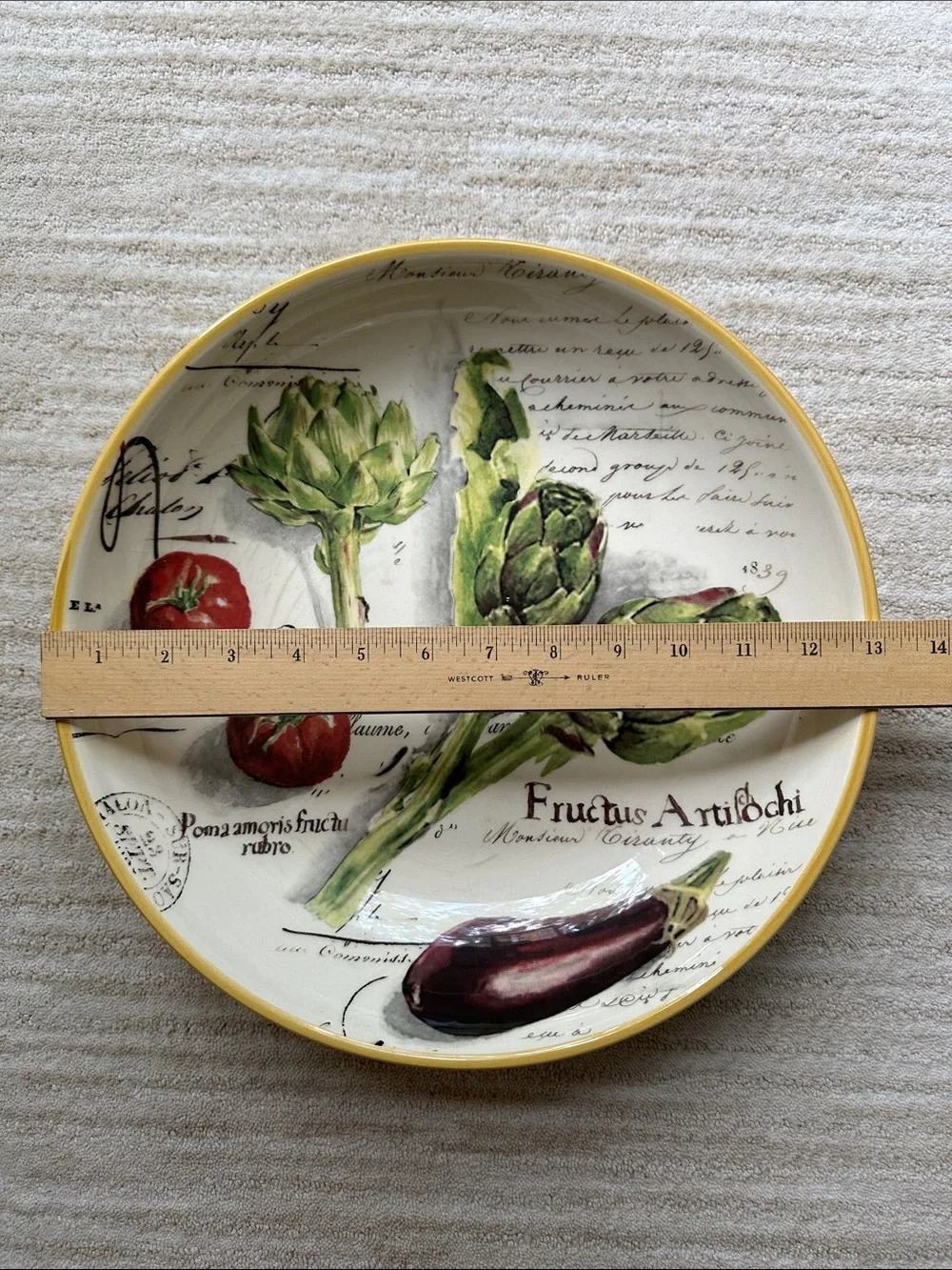 EUC Williams Sonoma 13” Pasta Serving Bowl Marche Marc Lacaze Artichoke Eggplant